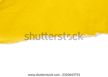 Yellow ripped paper torn edges strips isolated on white background Royalty-Free Stock Photo #2310643731