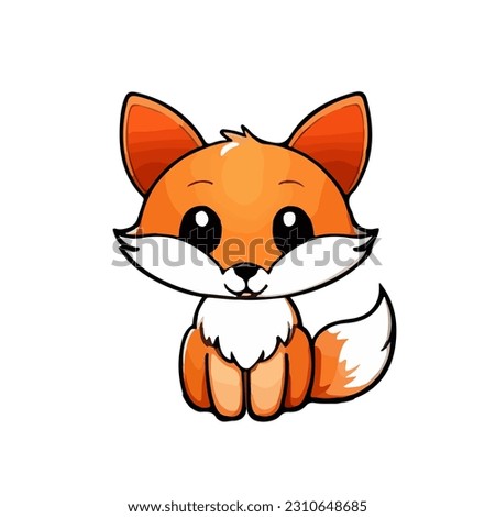  fox adorable mascot chibi illustration