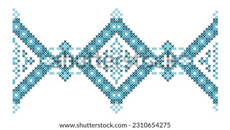 Pattern with flowers and snowflakes folk cross-stitch, scheme for embroidery and knitting