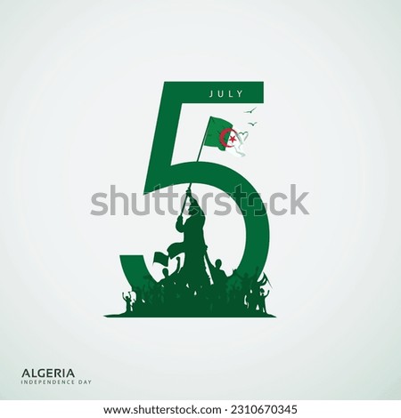 Algeria independence day. 3D Illustration Royalty-Free Stock Photo #2310670345