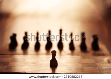 chess board game for ideas and competition strategy, Planning and Decision concept