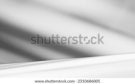 Abstract Background Gray Light Shadow on White Wall Floor Table Product Studio Room Loft Photography,Modern Minimal,Overlay from Window on Podium elegant Cement Mockup Stage 3d,Marble Plain Empty Bar.