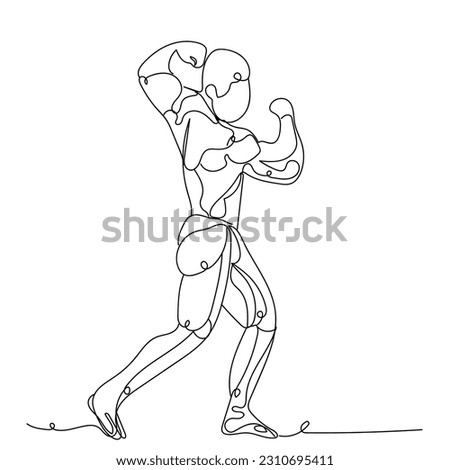 Drawn bodybuilder on white background