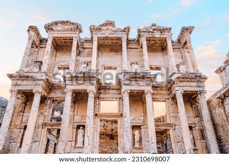 allure of Ephesos in Turkey, home to the enchanting Celsius Library, a well-preserved ancient structure that serves as a captivating tourist attraction and a window into the past.