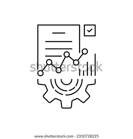 thin line methodology execute like efficacy icon. outline trend easy tech benchmark logotype graphic design web element. concept of financial or industrial startup and productivity strategy analytics Royalty-Free Stock Photo #2310728225