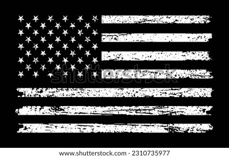 Vintage Distressed White American Flag Design
