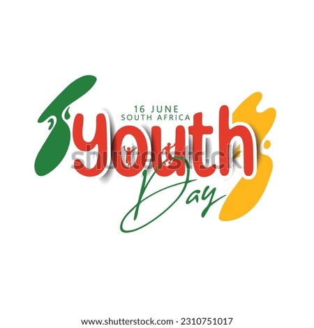 Youth Day South Africa 16 june with south african flag background, illustration for youth celebration.