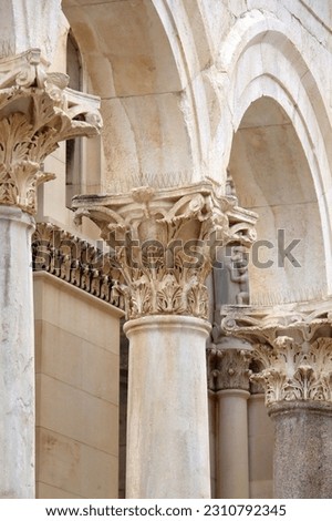 Detail of Peristil, ancient roman town square in Split, Croatia. Royalty-Free Stock Photo #2310792345