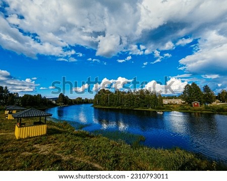 lake and mountains sky and clouds, beautiful photo digital picture , picture taken in Sweden, Europe , Digital created image Picture