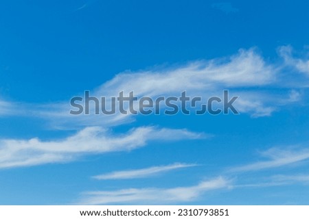Cirrus Cumulus White Clouds Blue Sky Background Nature Wind Weather Atmosphere Air Fluffy.