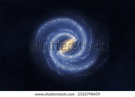 Our galaxy, the Milky Way. Milky way galaxy with stars and space dust in the universe. The elements of this image furnished by NASA. Royalty-Free Stock Photo #2310798459