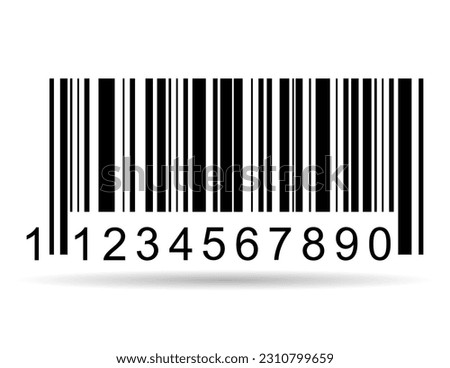 Barcode vector shadow icon. Bar code for web flat design. Isolated illustration .