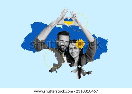 Creative graphics template of black white effect people wife husband want make family in free country ukraine no war concept