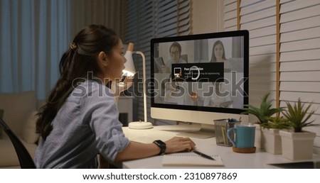 Asia people young woman stress angry bored upset in wifi cut out worry work at home issue video call talk with unreliable low poor loss signal speed or error fail load buffer bad slow internet outage. Royalty-Free Stock Photo #2310897869