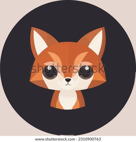 Cute vector fox illustration. Great cartoon character