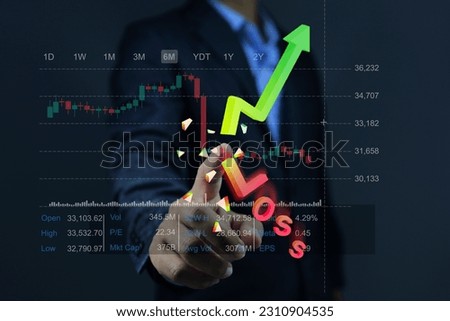 Investors decide to cut losses in the portfolio to maintain costs or reduce the risk of losses in trading stocks. decision making in crisis. Royalty-Free Stock Photo #2310904535