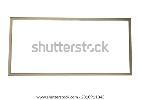 isolated cream wooden photo frame on white background. soft and selective focus.                         
