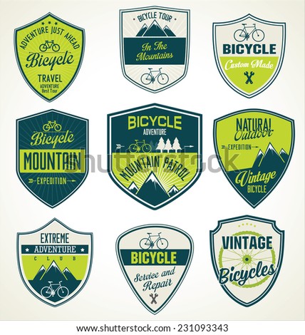 Bicycle retro vintage badge collection
