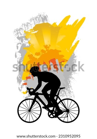 Sport background with active young person for internet banners, social media banners, headers of websites, vector illustration 