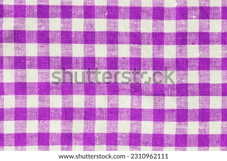 XXXL Size Magenta Print Scottish Square Cloth. Gingham Pattern Tartan Checked Plaids. Pastel Backgrounds For Tablecloths, Dresses, Skirts, Napkins, Textile Design. Breakfast Natural Linen Country