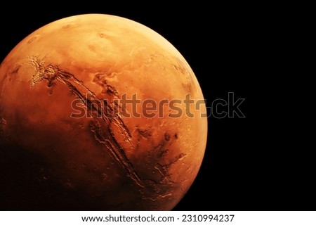 Planet Mars on a dark background. Elements of this image furnishing NASA. High quality photo