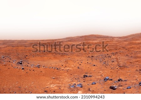 Surface of the planet Mars. Elements of this image furnishing NASA. High quality photo Royalty-Free Stock Photo #2310994243
