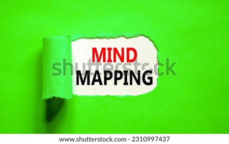 Mind mapping symbol. Concept words Mind mapping on beautiful white paper on a beautiful green background. Business, support, motivation, psychological and mind mapping concept. Copy space.