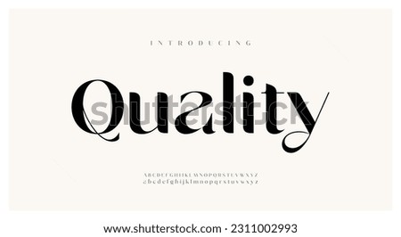 Lettering Minimalist Fashion. Elegant alphabet letters serif font and number. Typography fonts regular uppercase, lowercase. Royalty-Free Stock Photo #2311002993