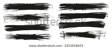 Flat Fan Brush Thin Long Background High Detail Abstract Vector Background Set 