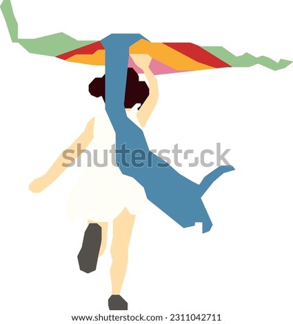 Girl running 1 Vector Illustration