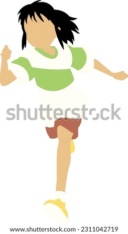 girl running 2 Vector Illustration