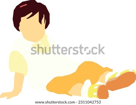 Girl Sitting 3 Vector Illustration