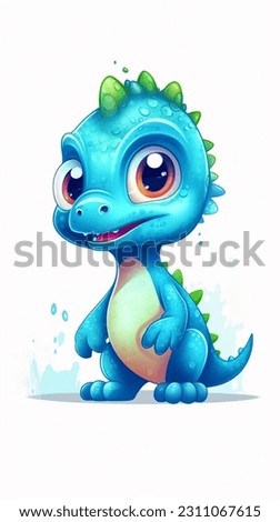 2d Little dinosaur cute character