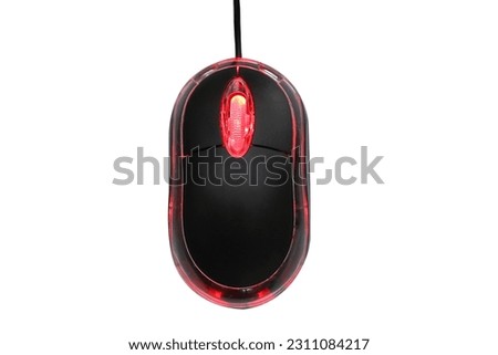 Black 3 button 3D usb wired  mice mouse for PC Laptop and  desktop. optical red light scroll wheel mice mouse. business wired computer mouse. Royalty-Free Stock Photo #2311084217