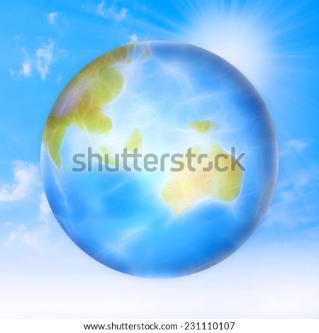 abstract scene with planet