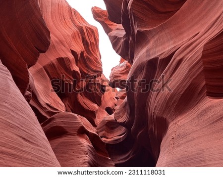 Photo of sandstone textures inside of Antelope Canyon in Page, Arizona