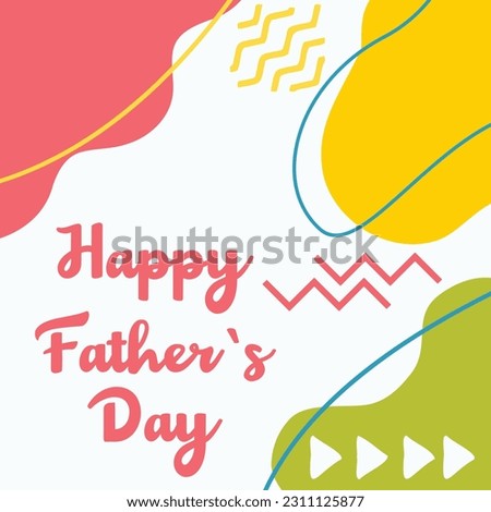 Father days social media post colorful abstract shape vector design.