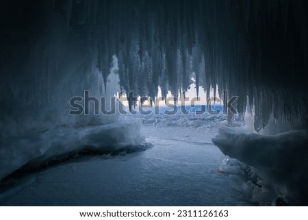 Ice cave on island Olkhon at Baikal Lake, Siberia, Russia Royalty-Free Stock Photo #2311126163