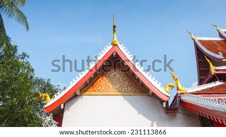 Vatmay Souvannapoumaram temple complex, one of the Buddha complexes in Luang Prabang which is the UNESCO World Heritage city
