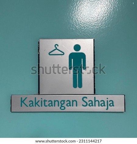 Sign board concept for changing room male