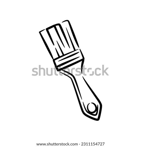 Paint brush hand drawn vector illustration isolated on white background
