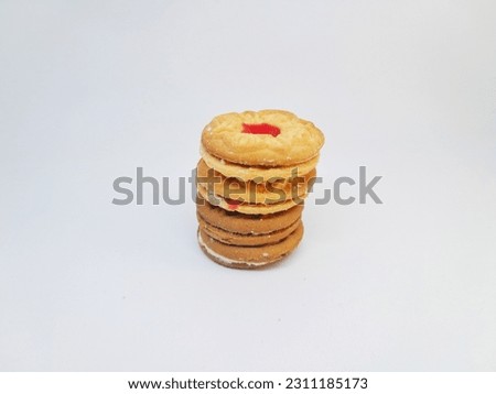 Biscuits with sweet cream isolated on white background