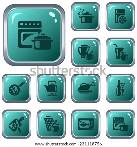 Kitchen and cooking button set
