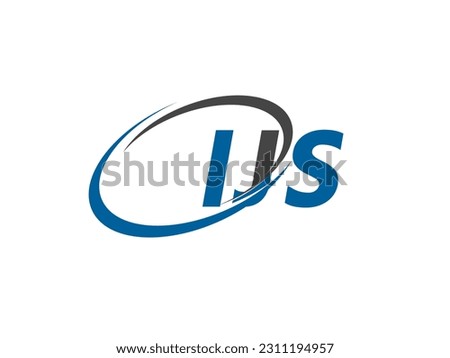 IJS letter creative modern elegant swoosh logo design