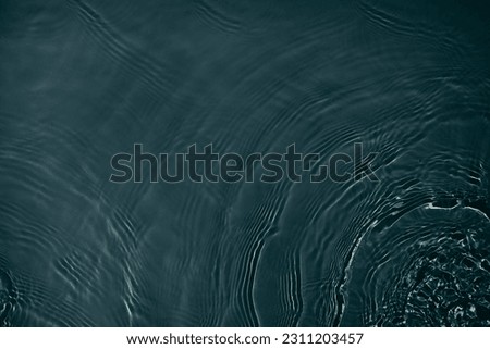 Black transparent clear calm water surface texture with ripples, splashes Abstract nature background. Dark grey water waves in sunlight Copy space Cosmetic moisturizer micellar toner emulsion Royalty-Free Stock Photo #2311203457