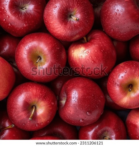 Red apples background. Red apples texture background top view. macro photo.