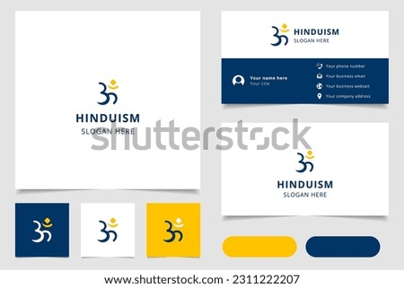 Hinduism logo design with editable slogan. Branding book and business card template.