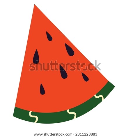 piece of ripe watermelon vector illustration