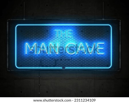 The Man Cave Neon Sign Illustration on a dark background