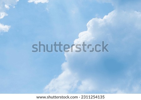 Blue sky background with tiny cloud, clearing day Good weather and beautiful nature in the morning.